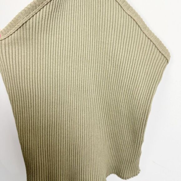 ANTHROPOLOGIE | T.LA Moss Green Ribbed Halter Neck Top NEW Women’s Size Small - Picture 6 of 11